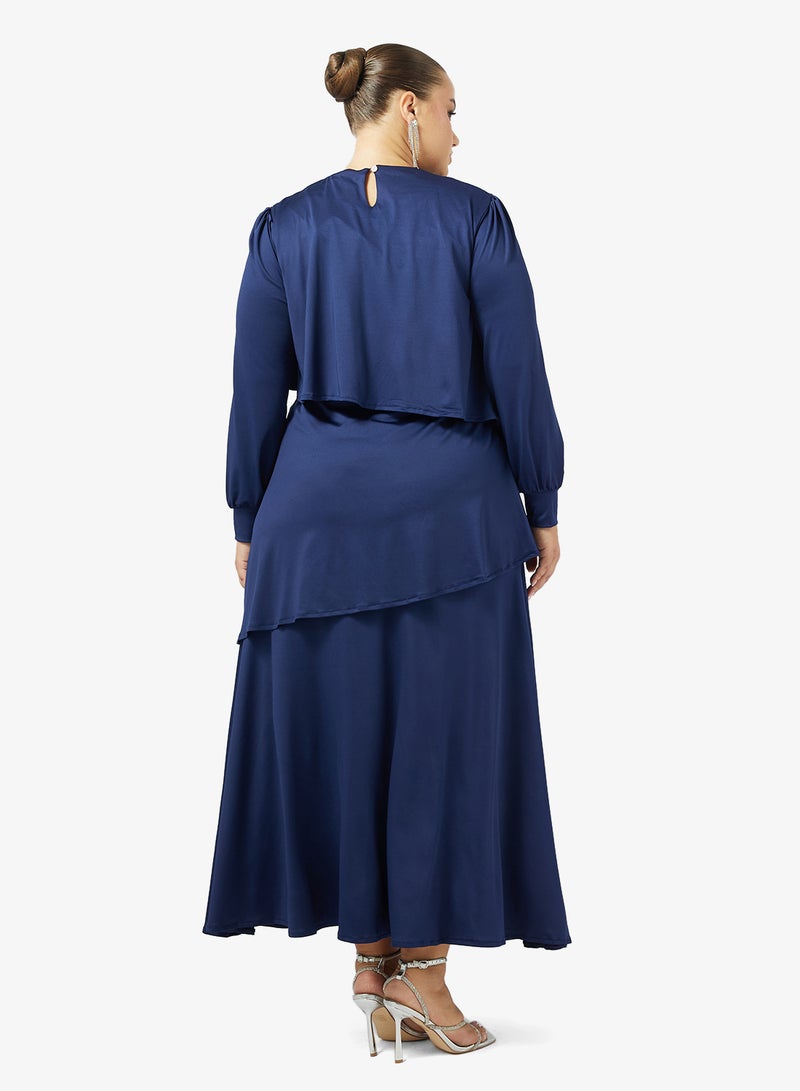 Khizana Plus Size Layered Abaya - Image 2